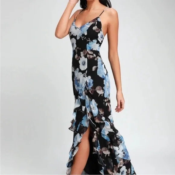New Lulu’s Artwin Floral Maxi Gown Dress - Picture 9 of 11